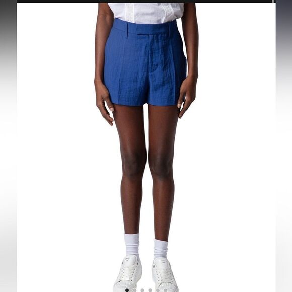 Zadig & Voltaire Please Tailleur Lin Linen-Blend Short NWT Size 40 - Picture 2 of 7